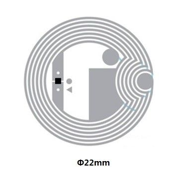13.56MHZ UHF Wet Inlay RFID Tag Dia 25mm para cartão de papel / chaveiro / pulseira