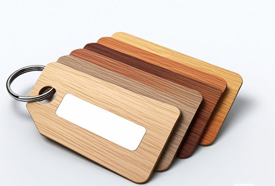 Cartões de chave de quarto de hotel de madeira de RFID 86x54mm 1,1-1,2mm espessura personalizável