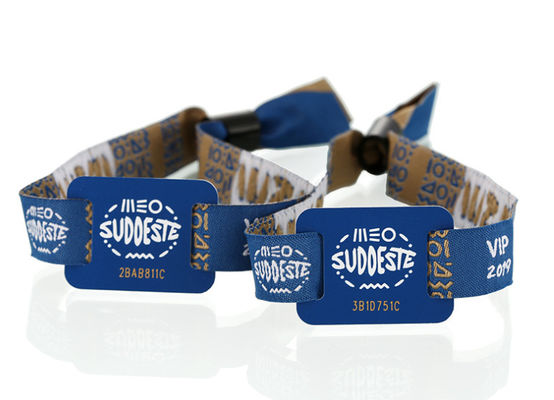 Pulseiras de tecido RFID de chip inteligente descartável Pulseiras NFC para eventos e festivais