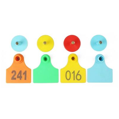 70x80mm 104x74mm UHF Animal RFID Ear Tags Material TPU para monitoramento de gado